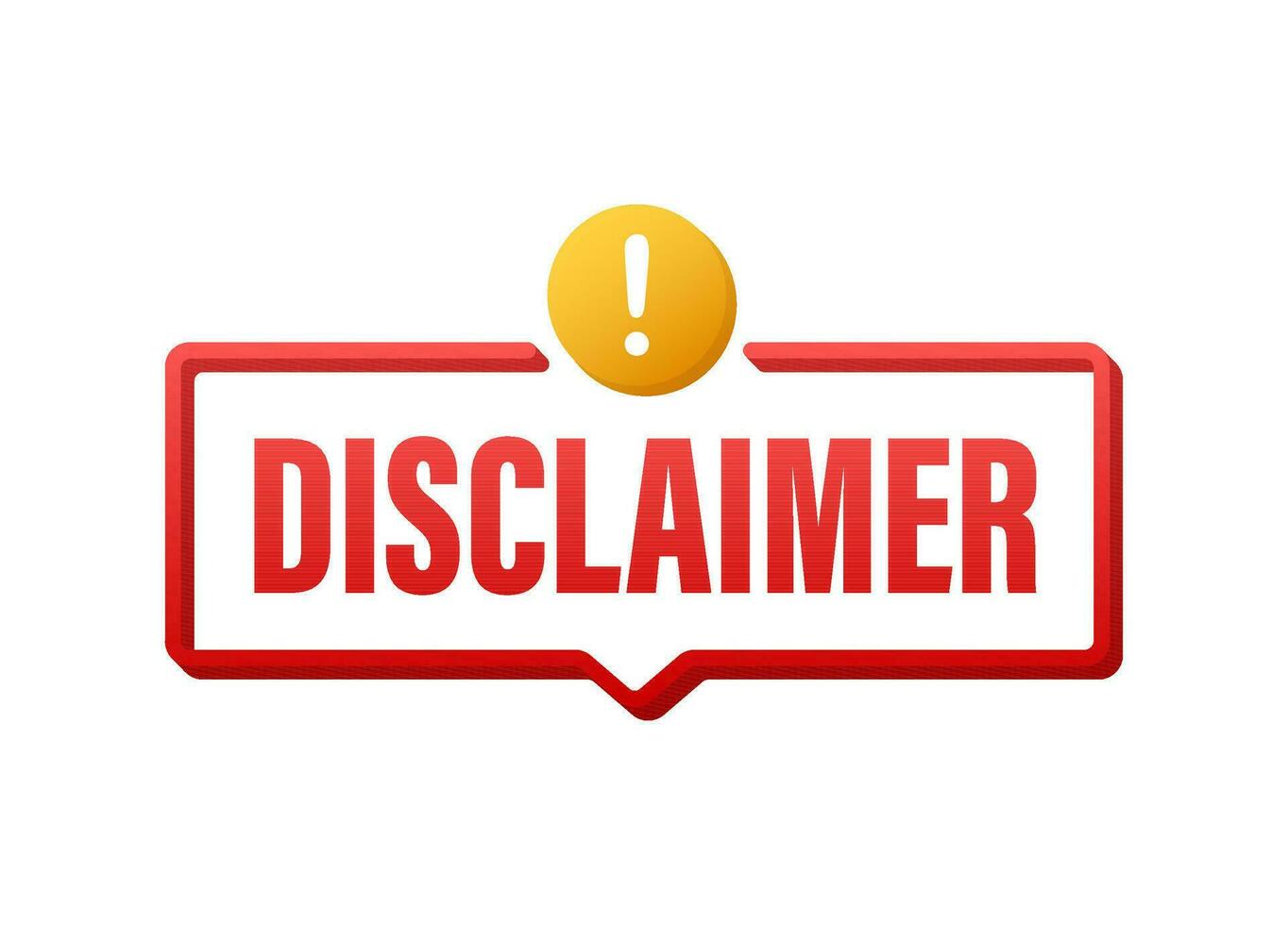 red disclaimer sign badge icon illustration vector